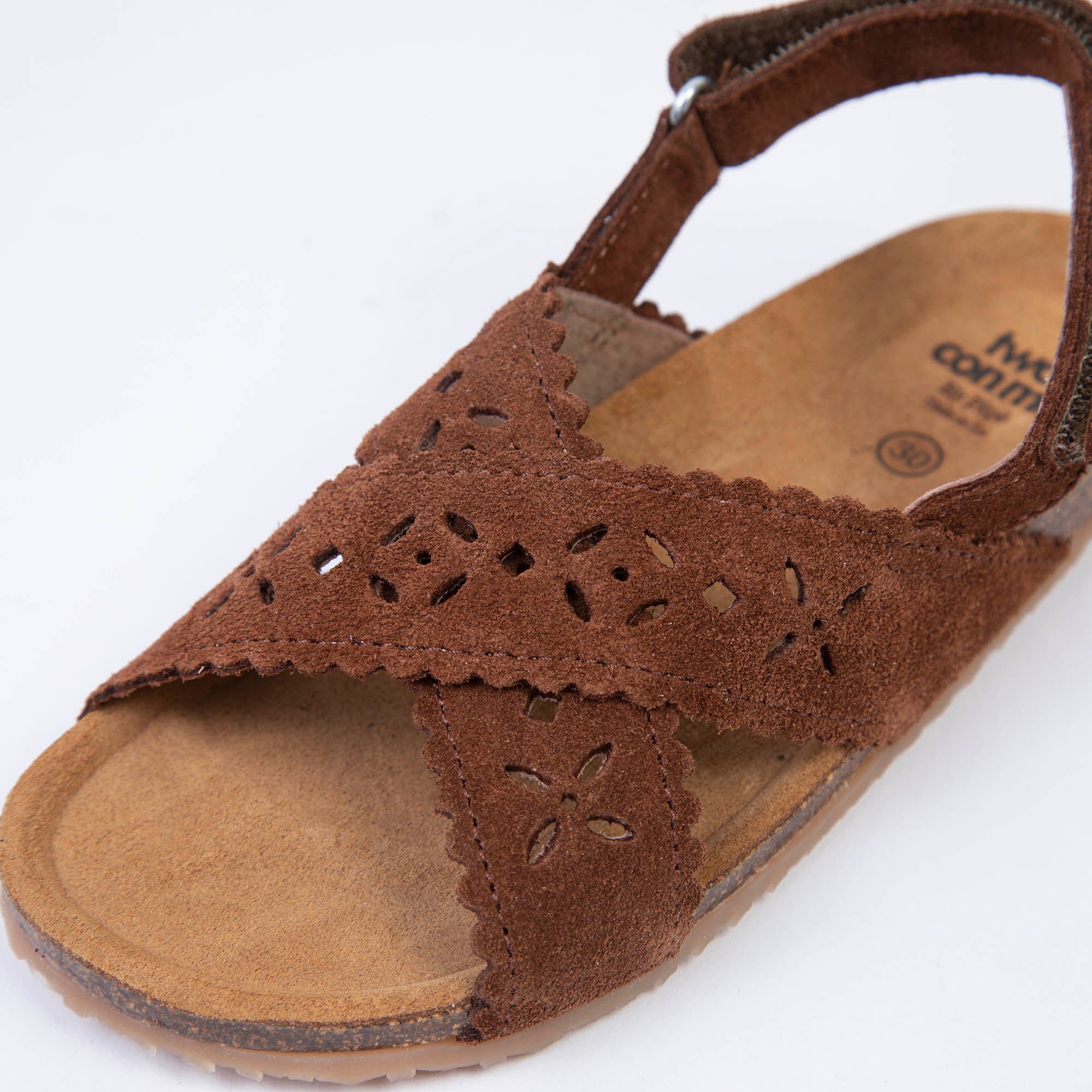 Boys & Girls Brown Cut-out Sandals