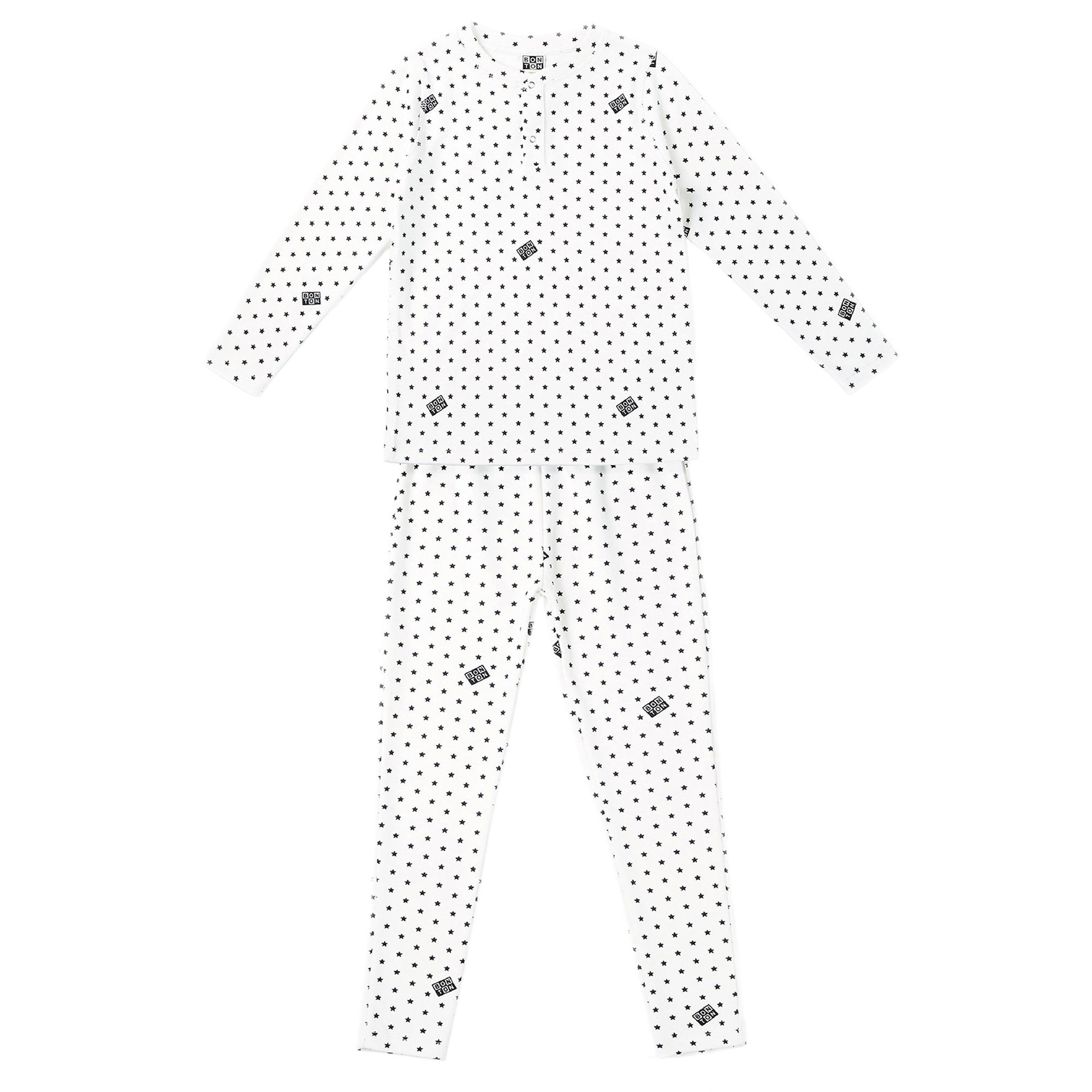 Boys White Star Cotton Nightwear Set