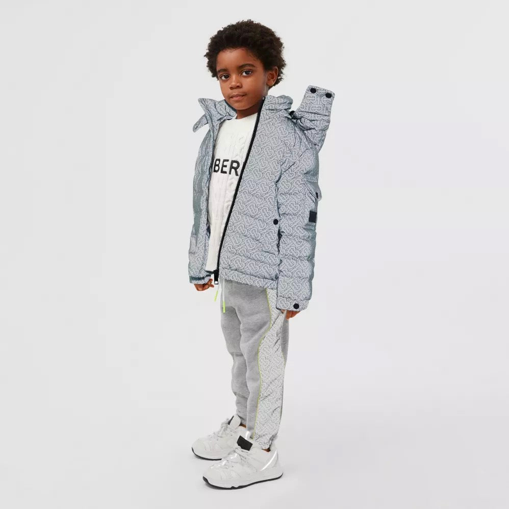 Boys Grey Padded Down Jacket