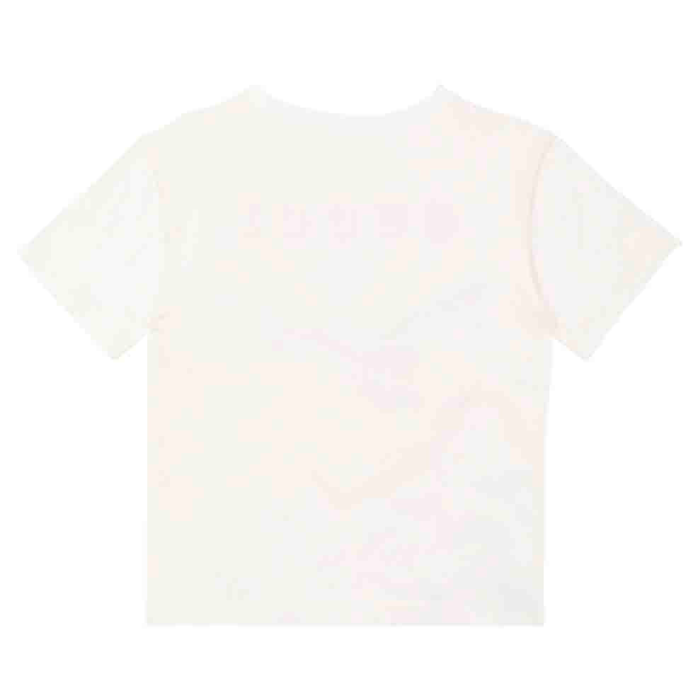 Boys & Girls White Printed Cotton T-Shirt