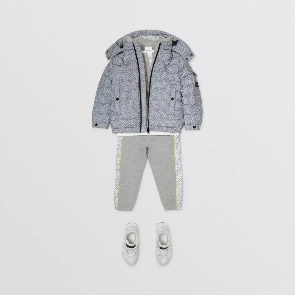 Boys Grey Padded Down Jacket