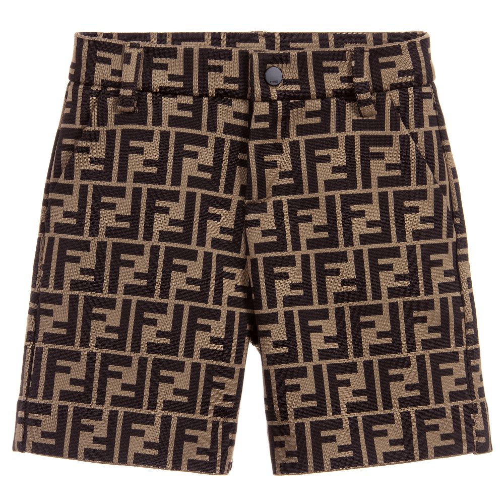 Boys Brown "FF" Logo Trousers