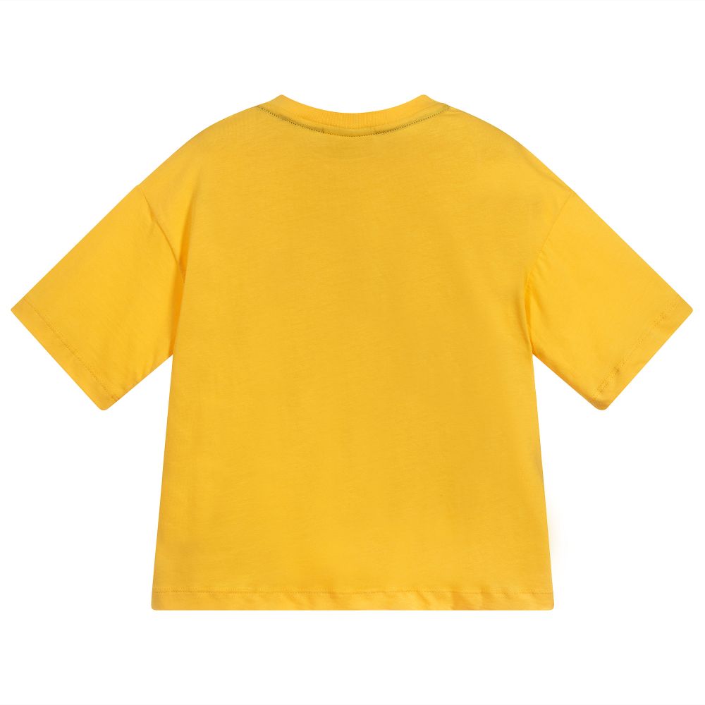 Boys Yellow Logo Cotton T-Shirt