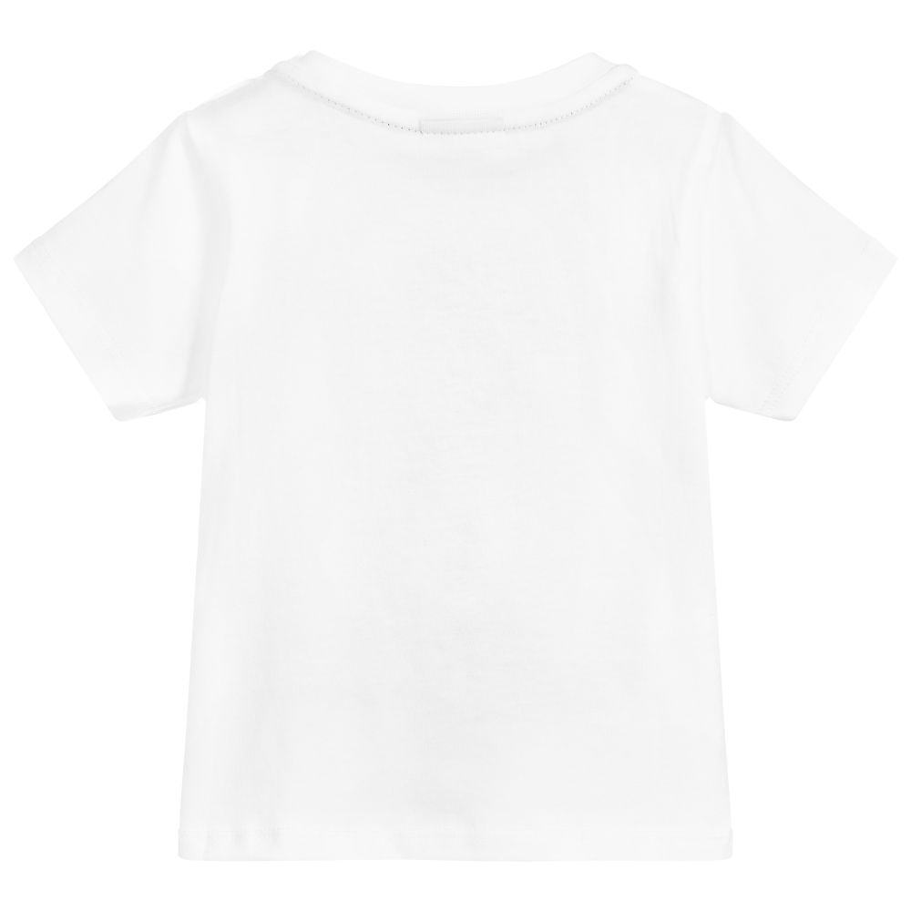 Boys White Cotton T-Shirt