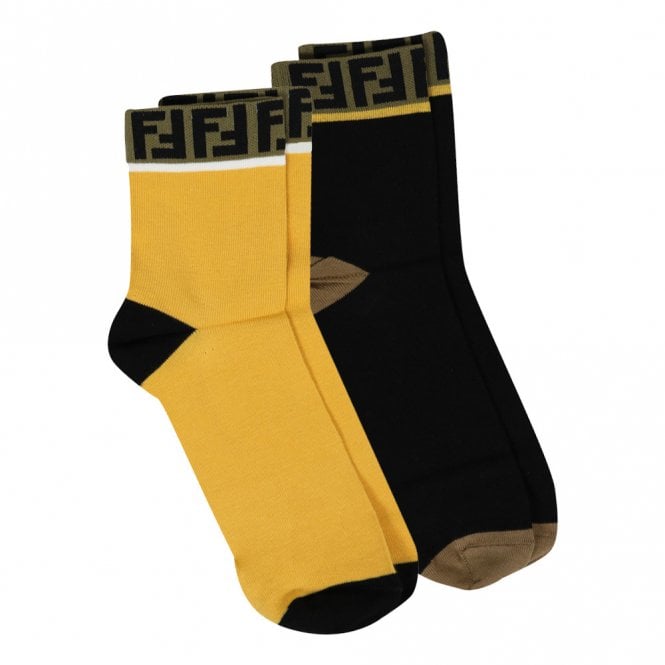 Boys & Girls Black Yellow Cotton Socks