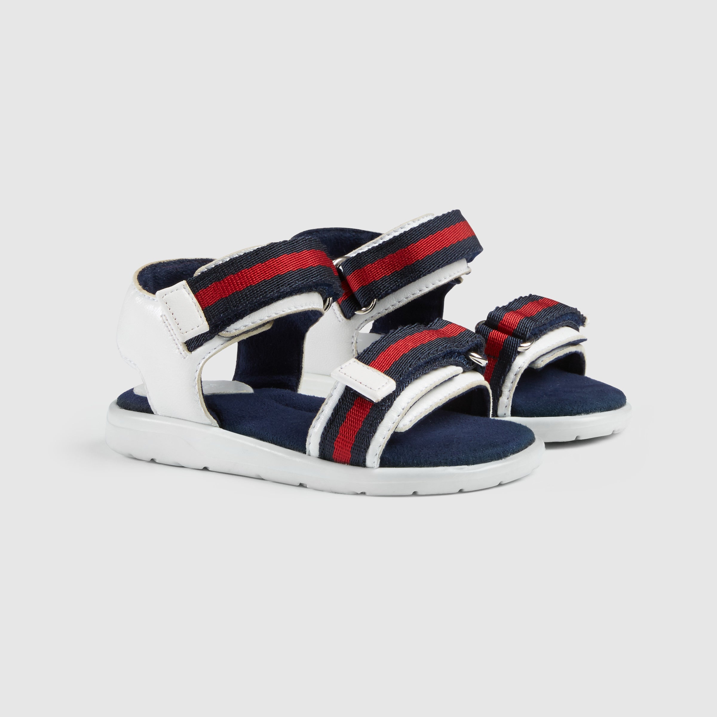 Baby Boys White & Blue striped Sandals