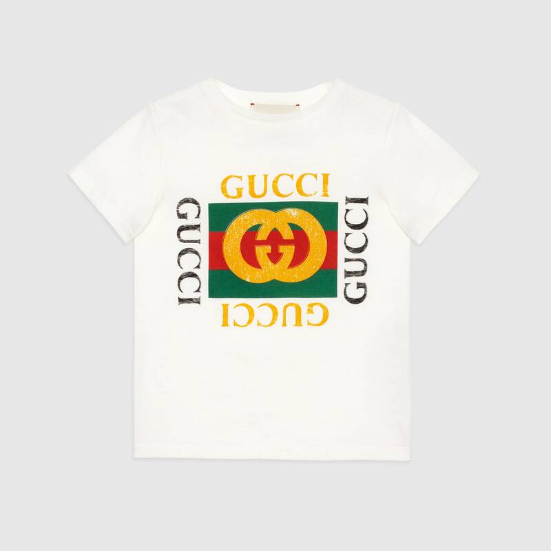 Boys & Girls White Cotton Logo T-shirt