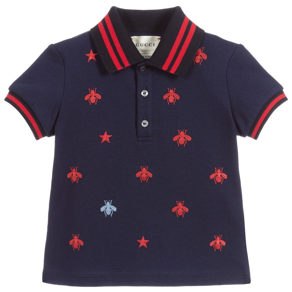 Boys Navy Blue Cotton Polo Shirt