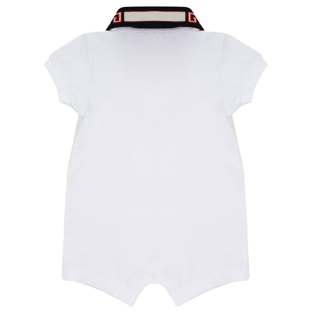 Baby Boys White Cotton Babysuits