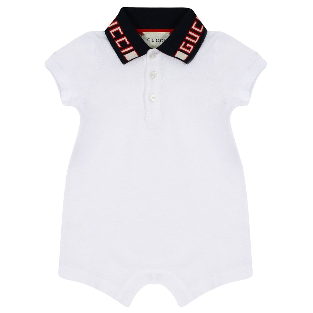 Baby Boys White Cotton Babysuits