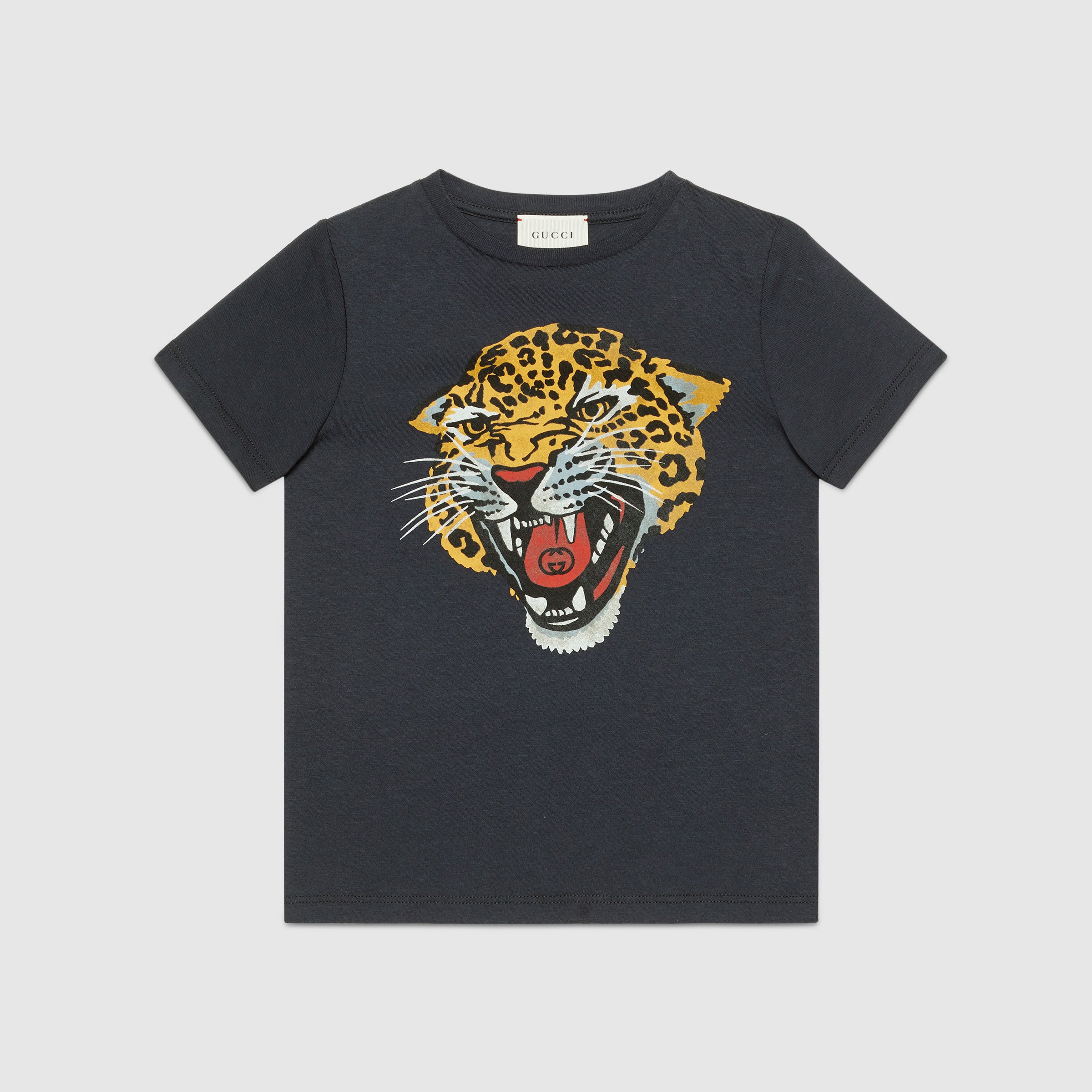 Boys Dark Gray Printed Cotton T-shirt