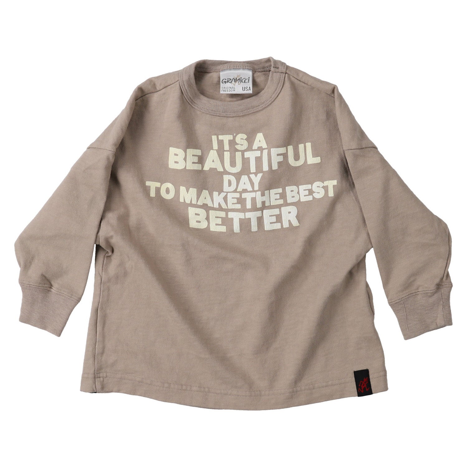 Boys & Girls Beige Logo Cotton T-Shirt