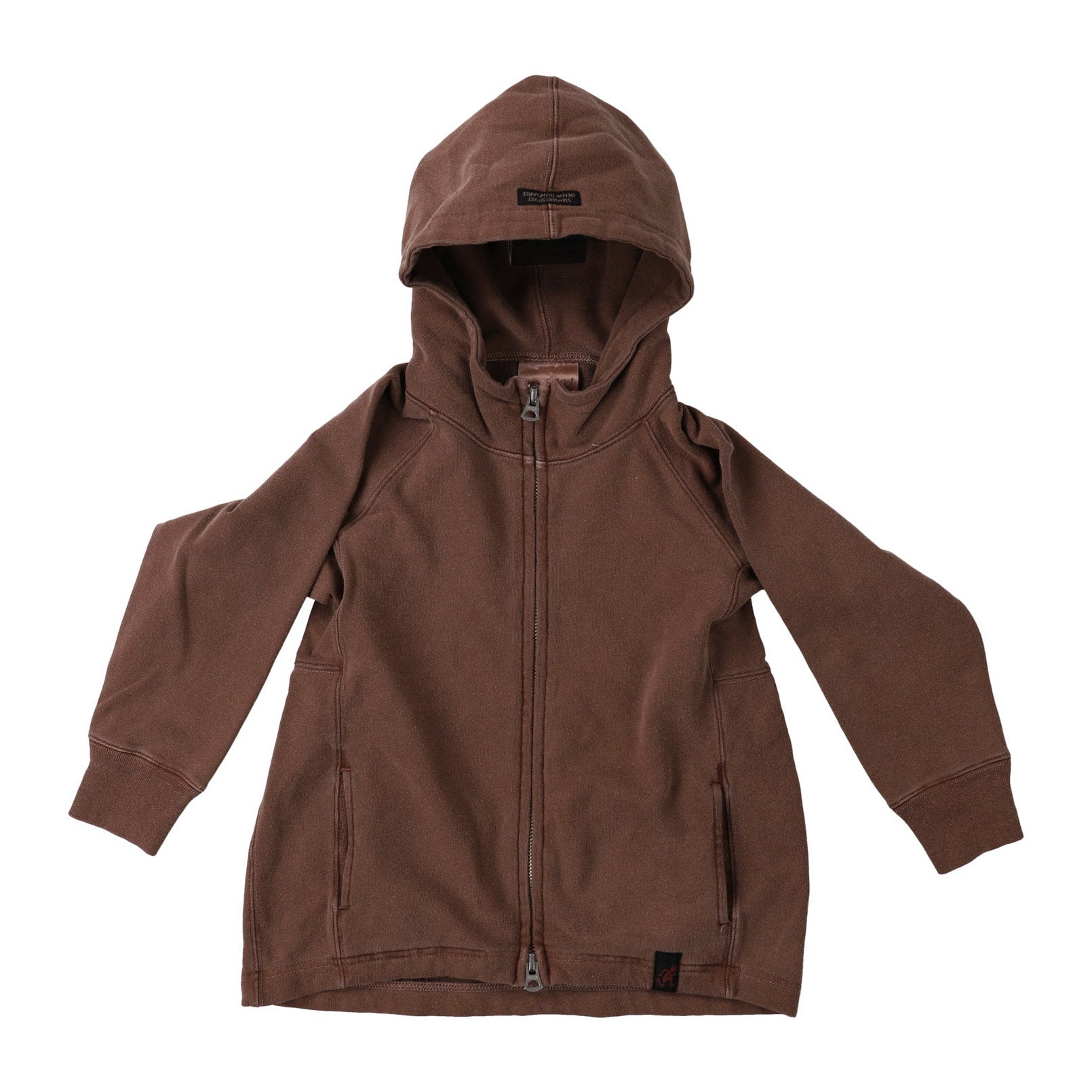 Boys & Girls Brown Cotton Zip-Up Top