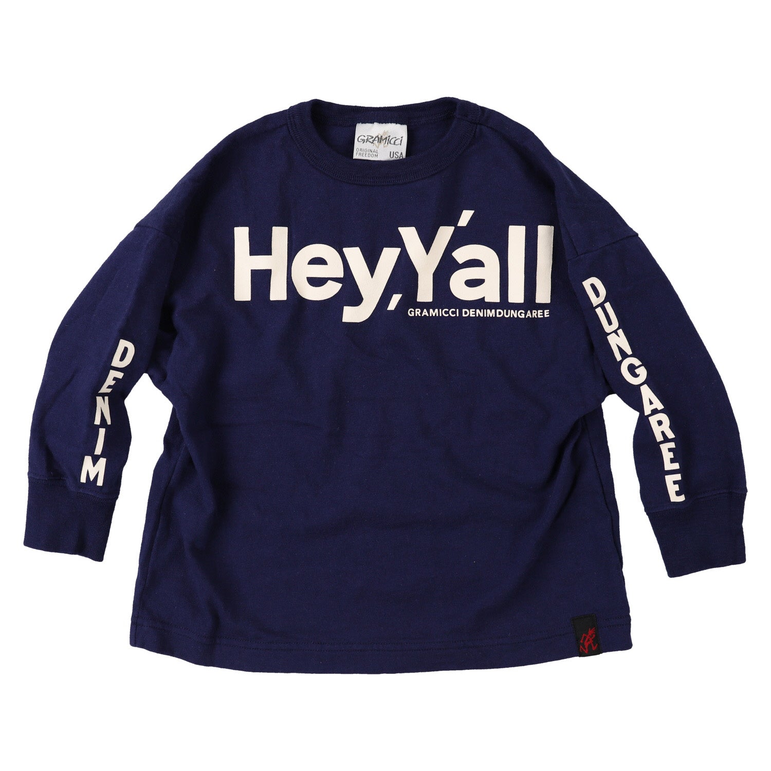 Boys & Girls Navy Cotton Long Sleeves T-Shirt