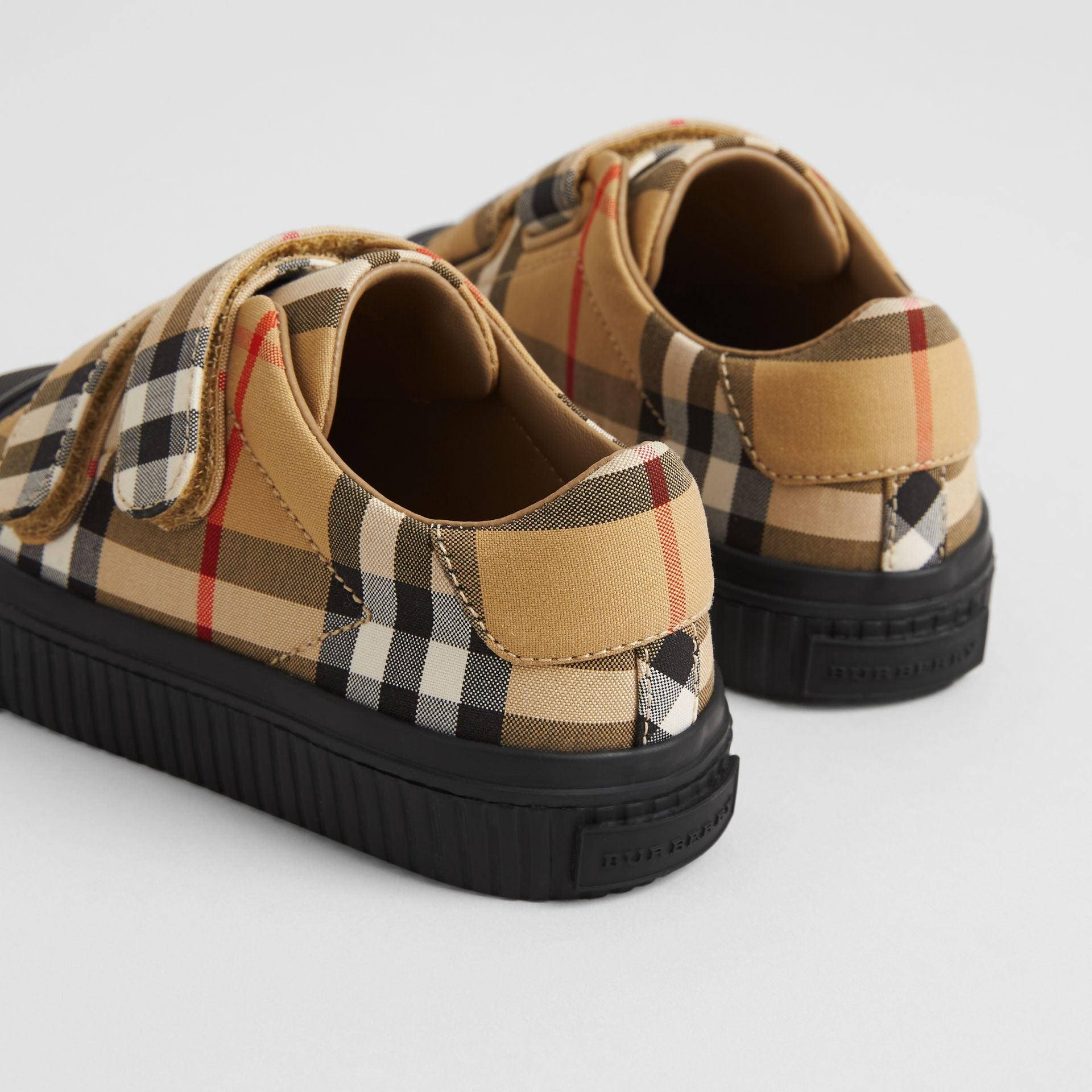 Boys & Girls Antique Yellow Check Cotton Shoes