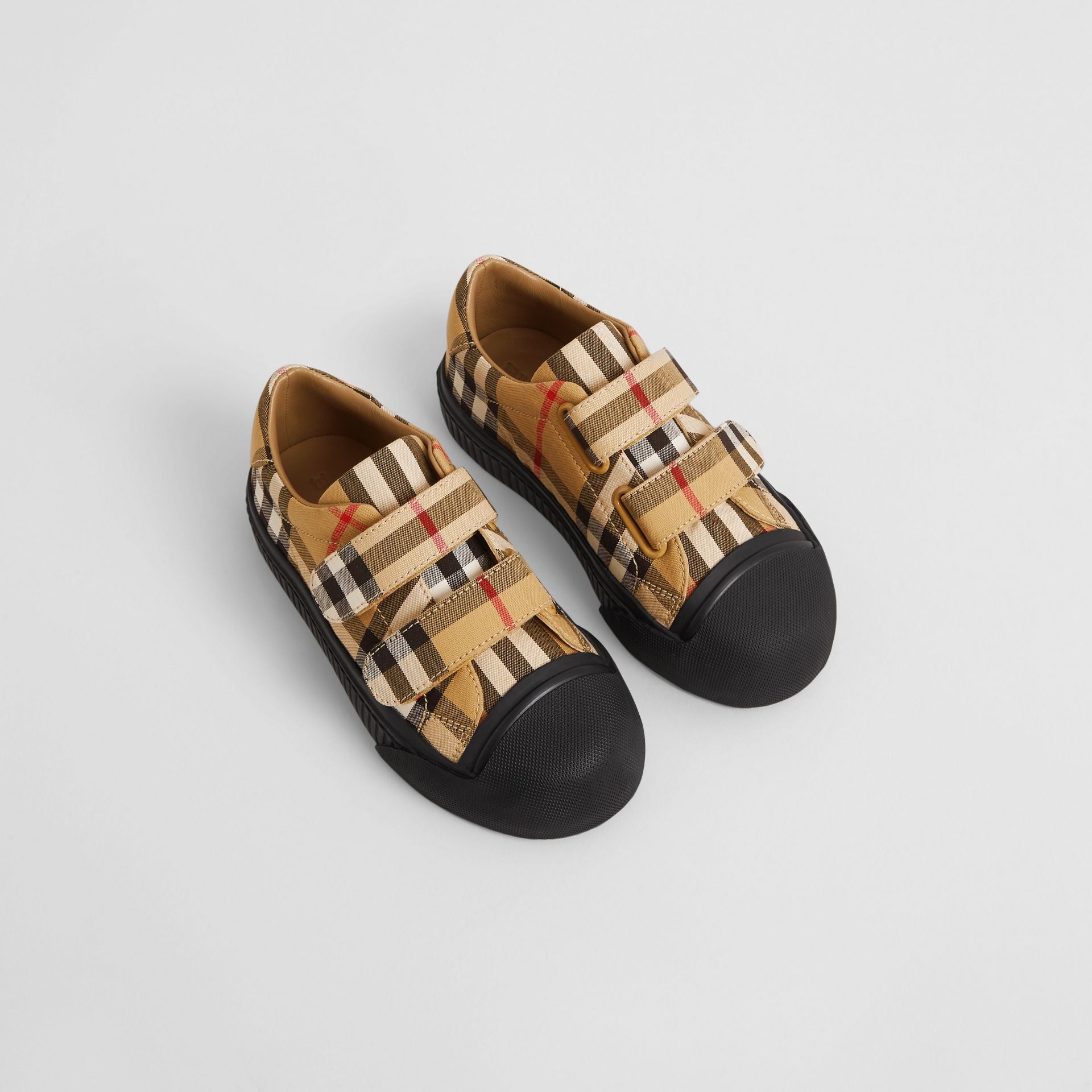 Boys & Girls Antique Yellow Check Cotton Shoes