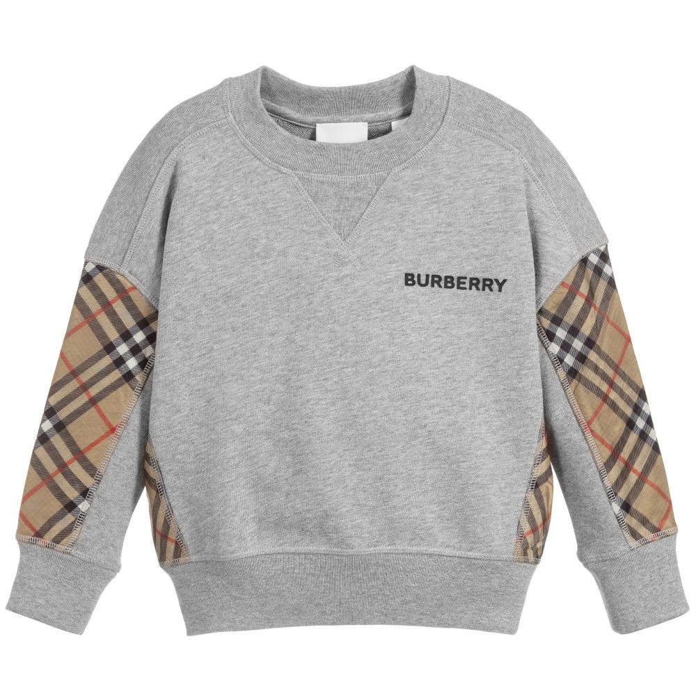 Boys Grey Logo Cotton Sweater