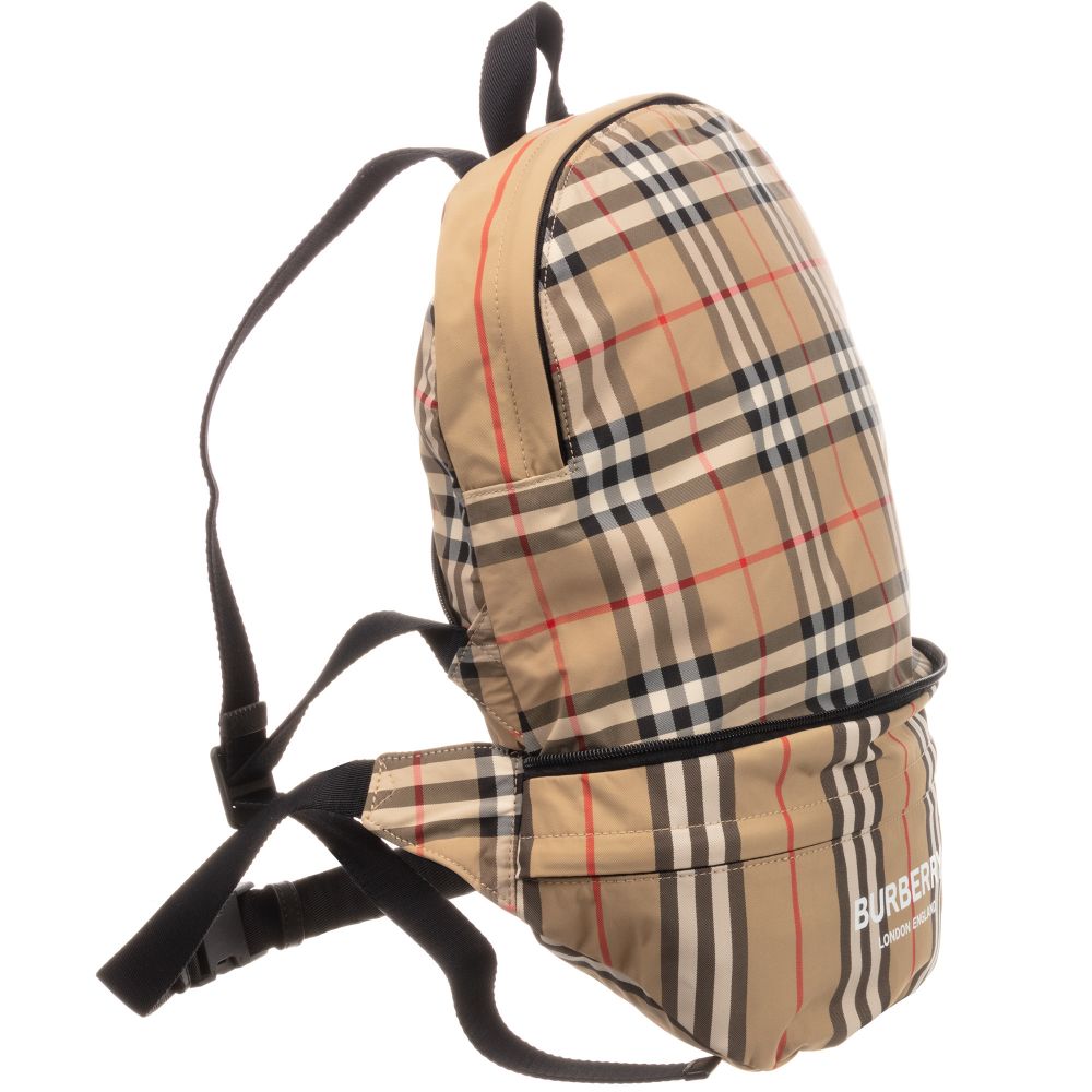 Boys & Girls Beige Check Bag (42cm)