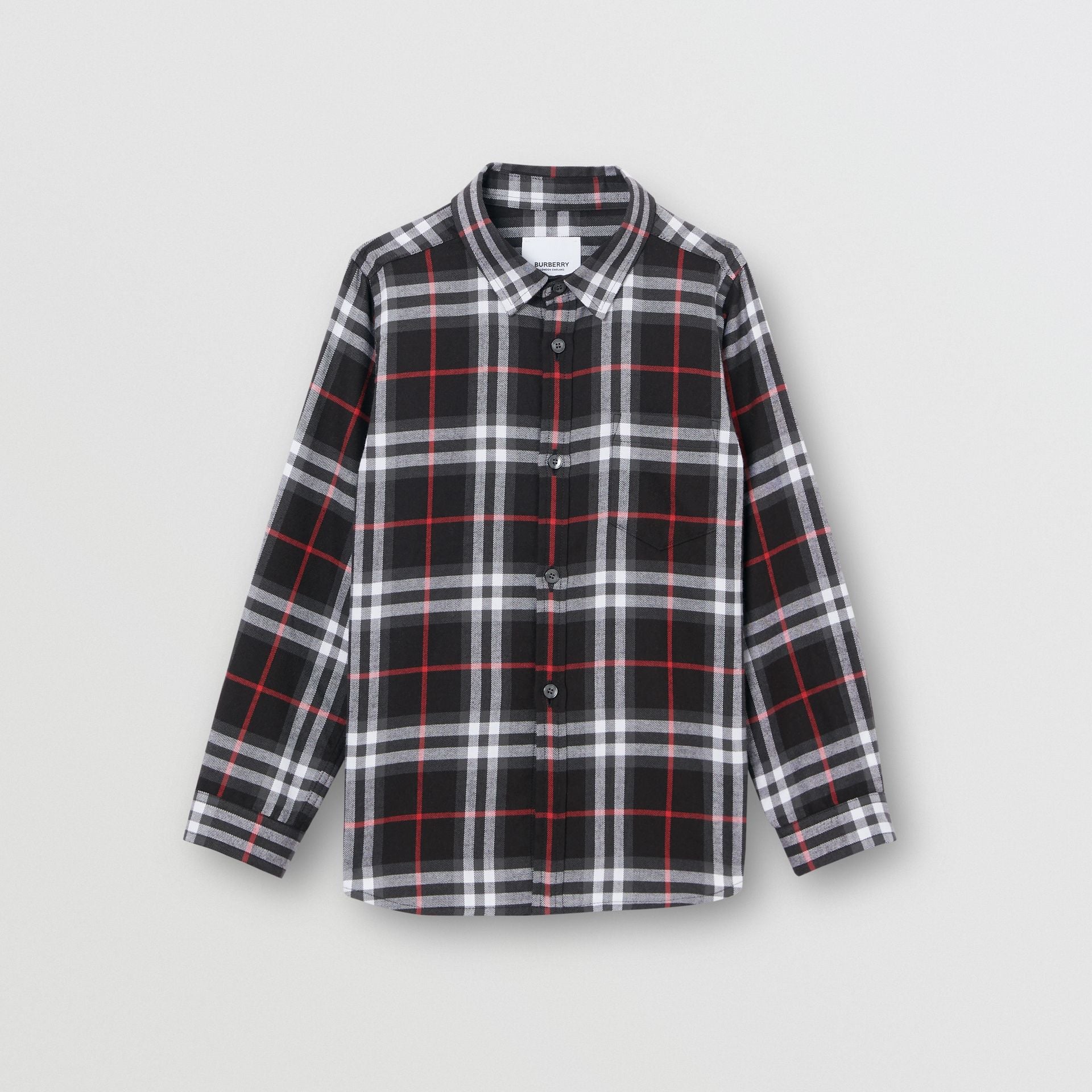 Boys Black Check Cotton Shirt