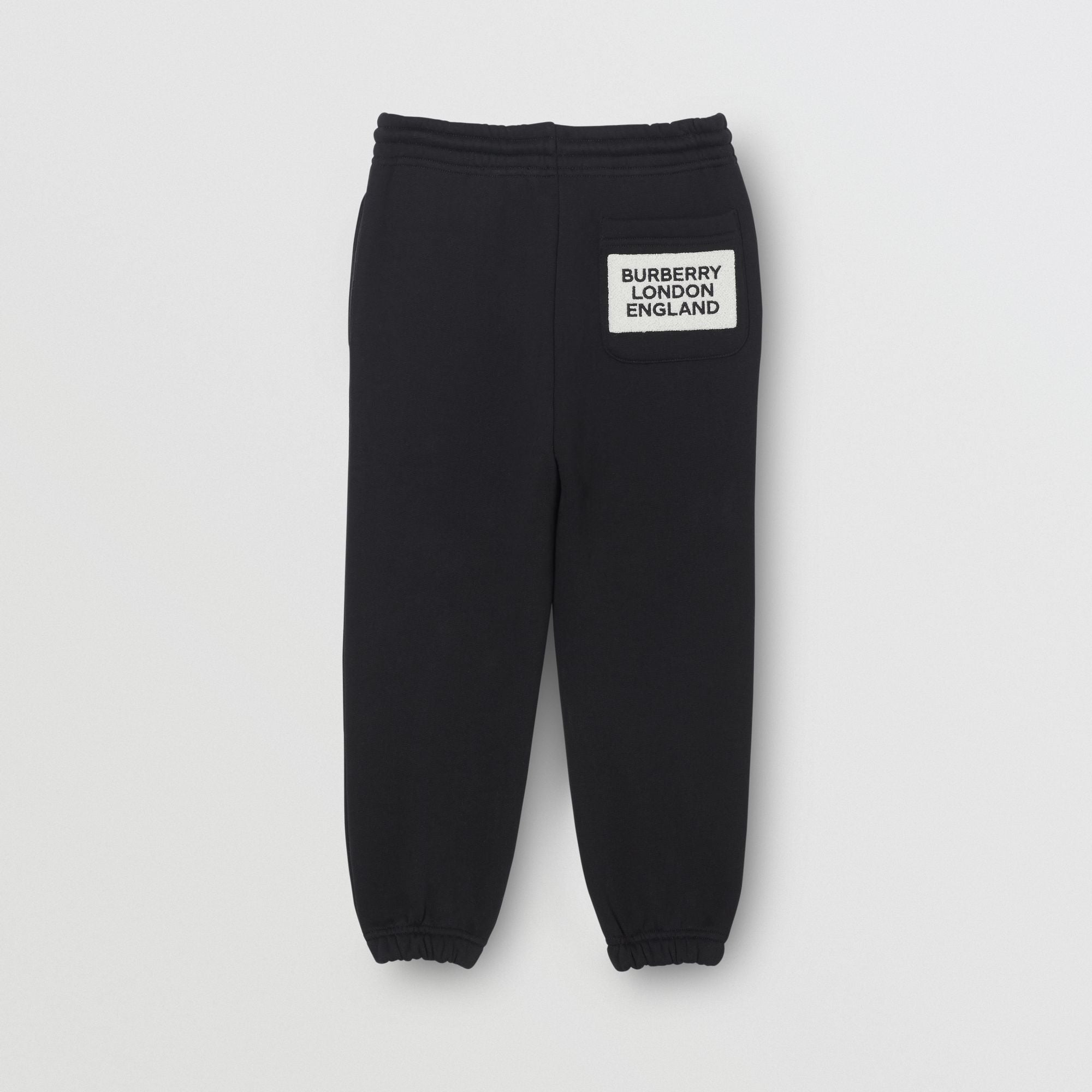 Boys Black Drawstring Cotton Trousers