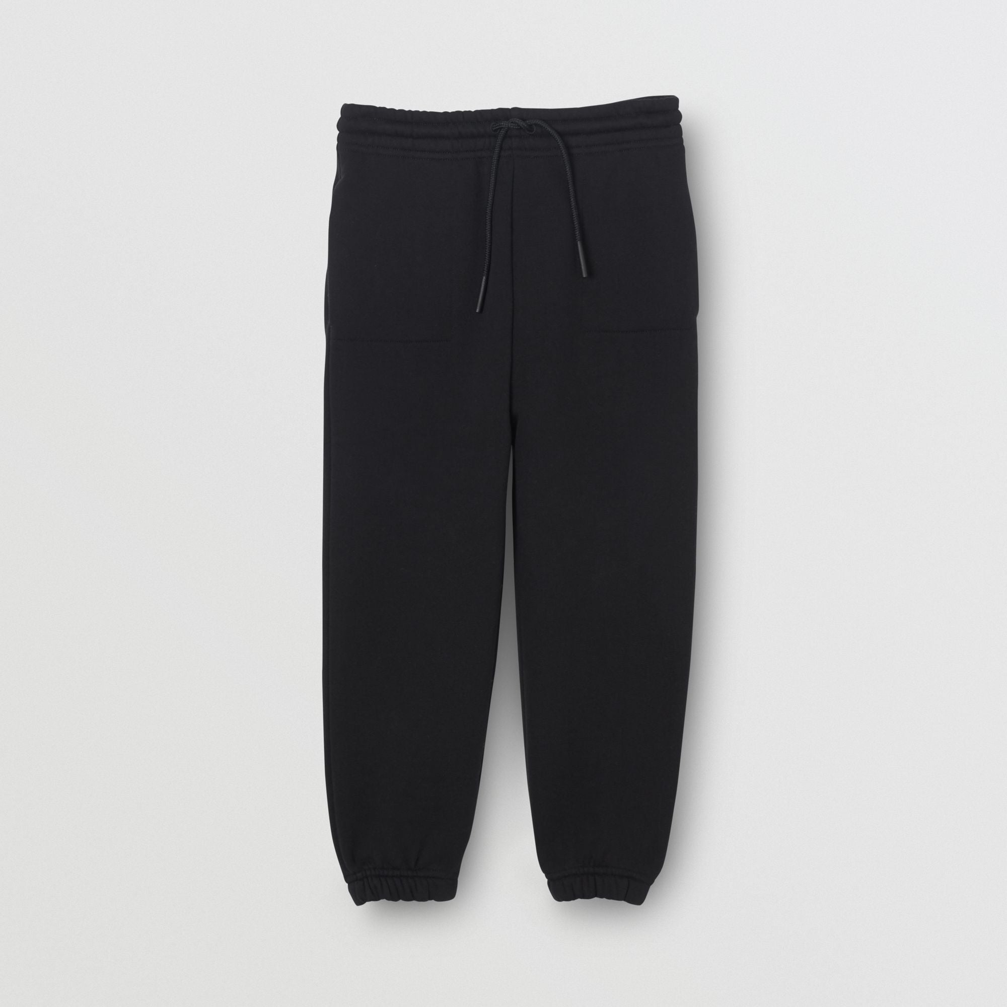 Boys Black Drawstring Cotton Trousers