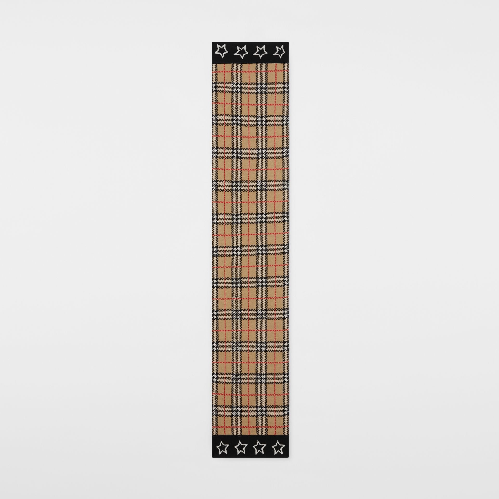 Boys & Girls Archive Beige Check Merino Wool Scarf (128 x 25CM)