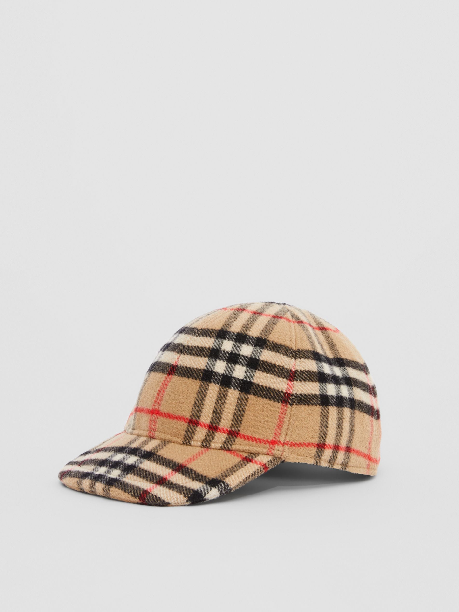 Boys & Girls Archive Beige Check Wool Hat