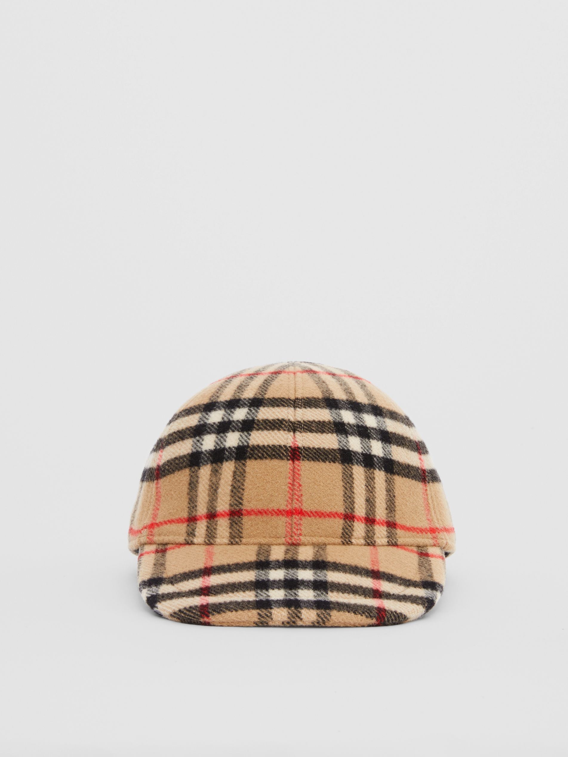 Boys & Girls Archive Beige Check Wool Hat