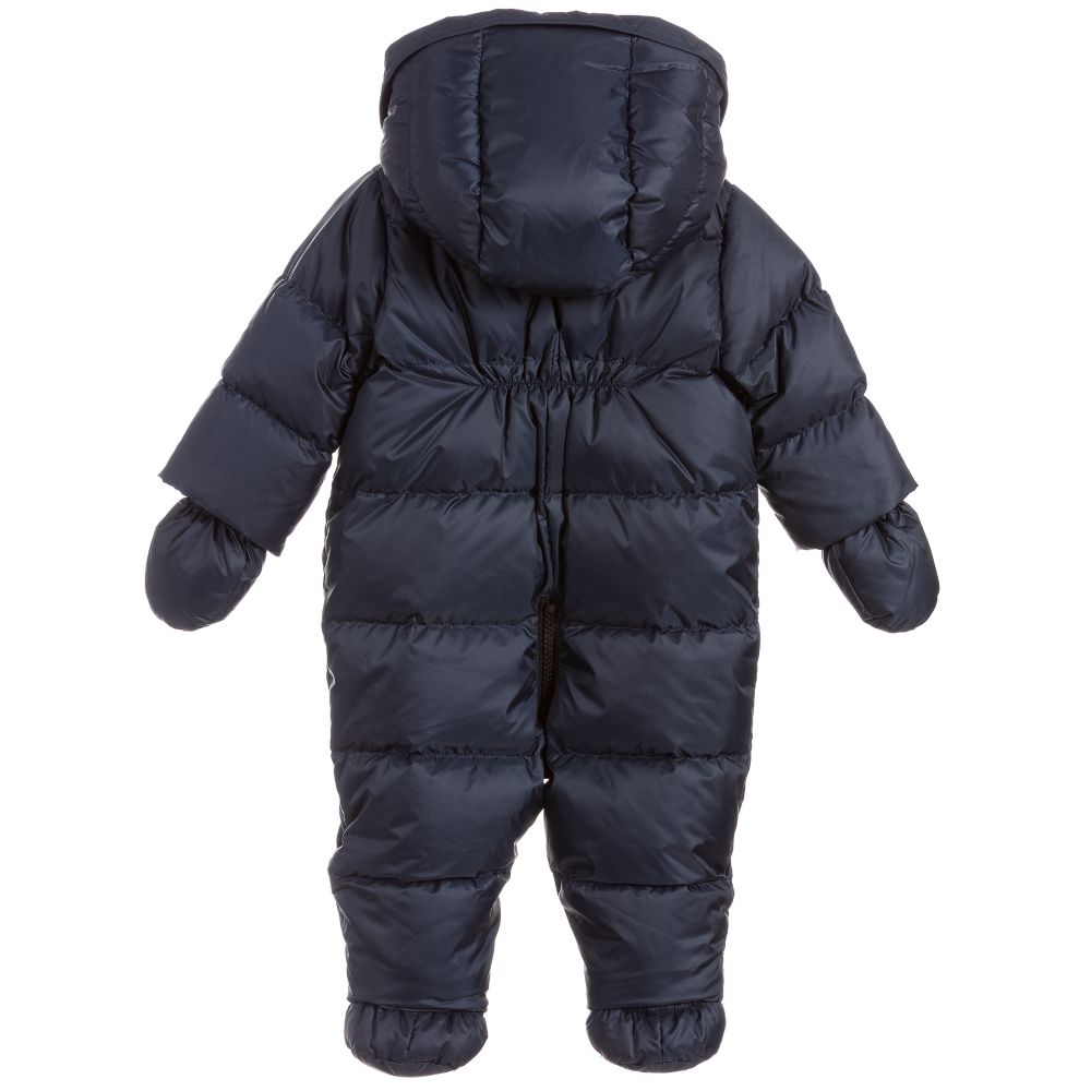 Baby Boys Navy Logo Snowsuit