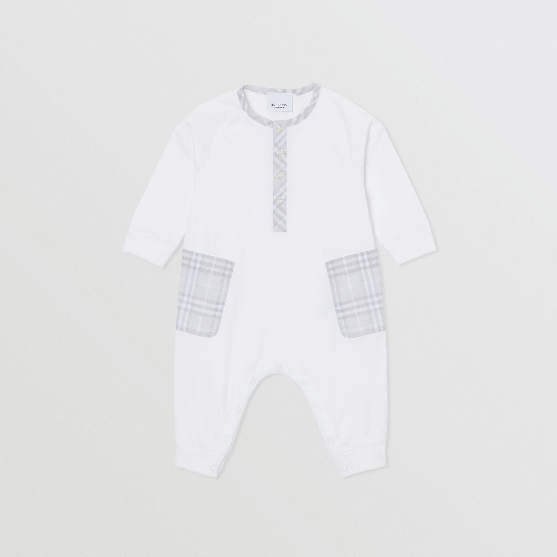 Baby Boys & Girls White Cotton Babysuit