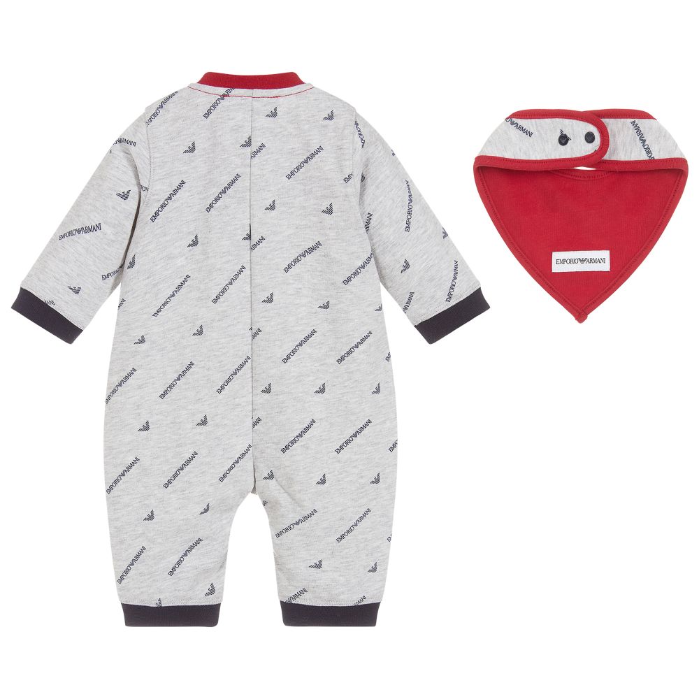 Baby Boys Grey Logo Cotton Set