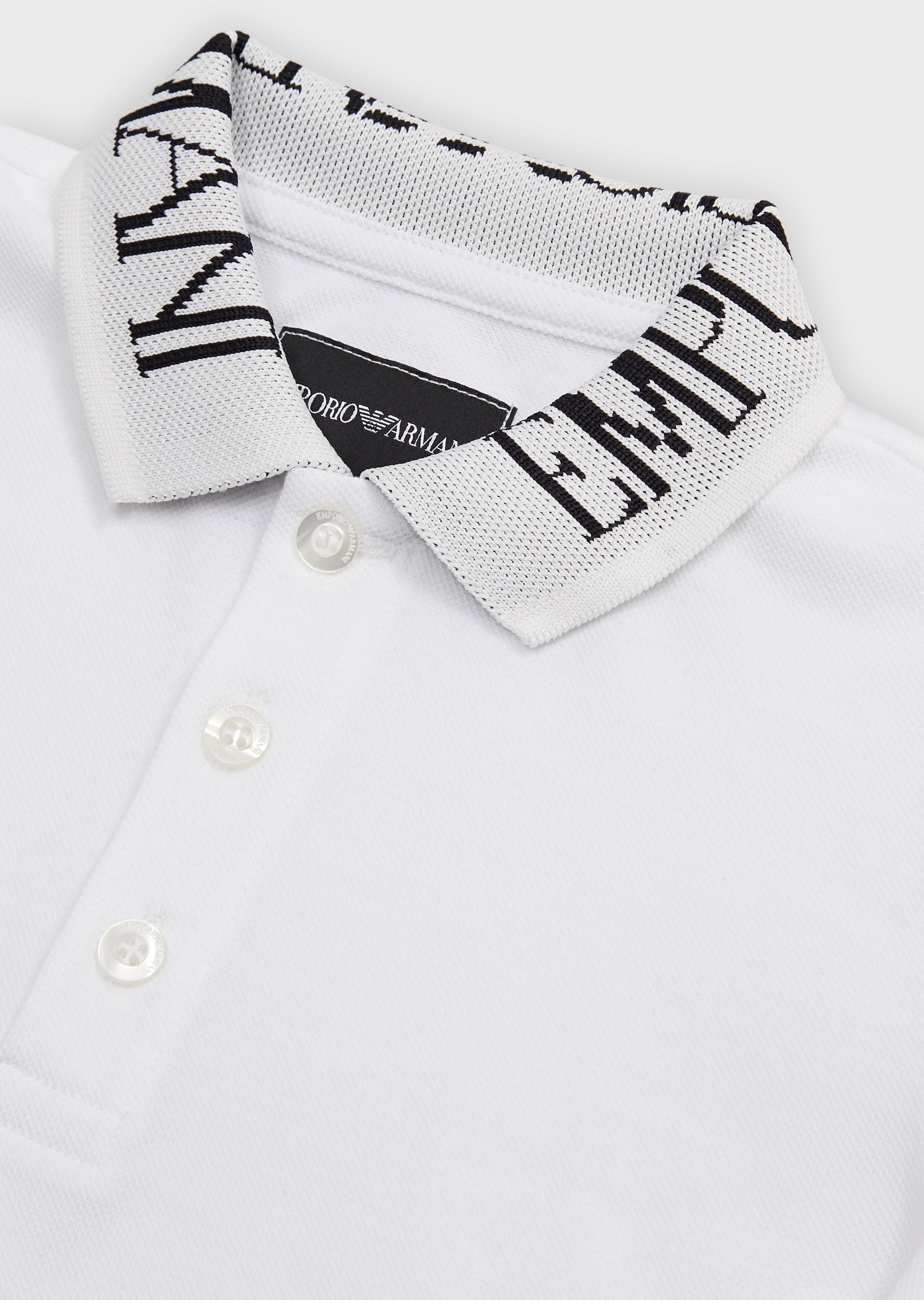 Boys White Logo Cotton Polo Shirt