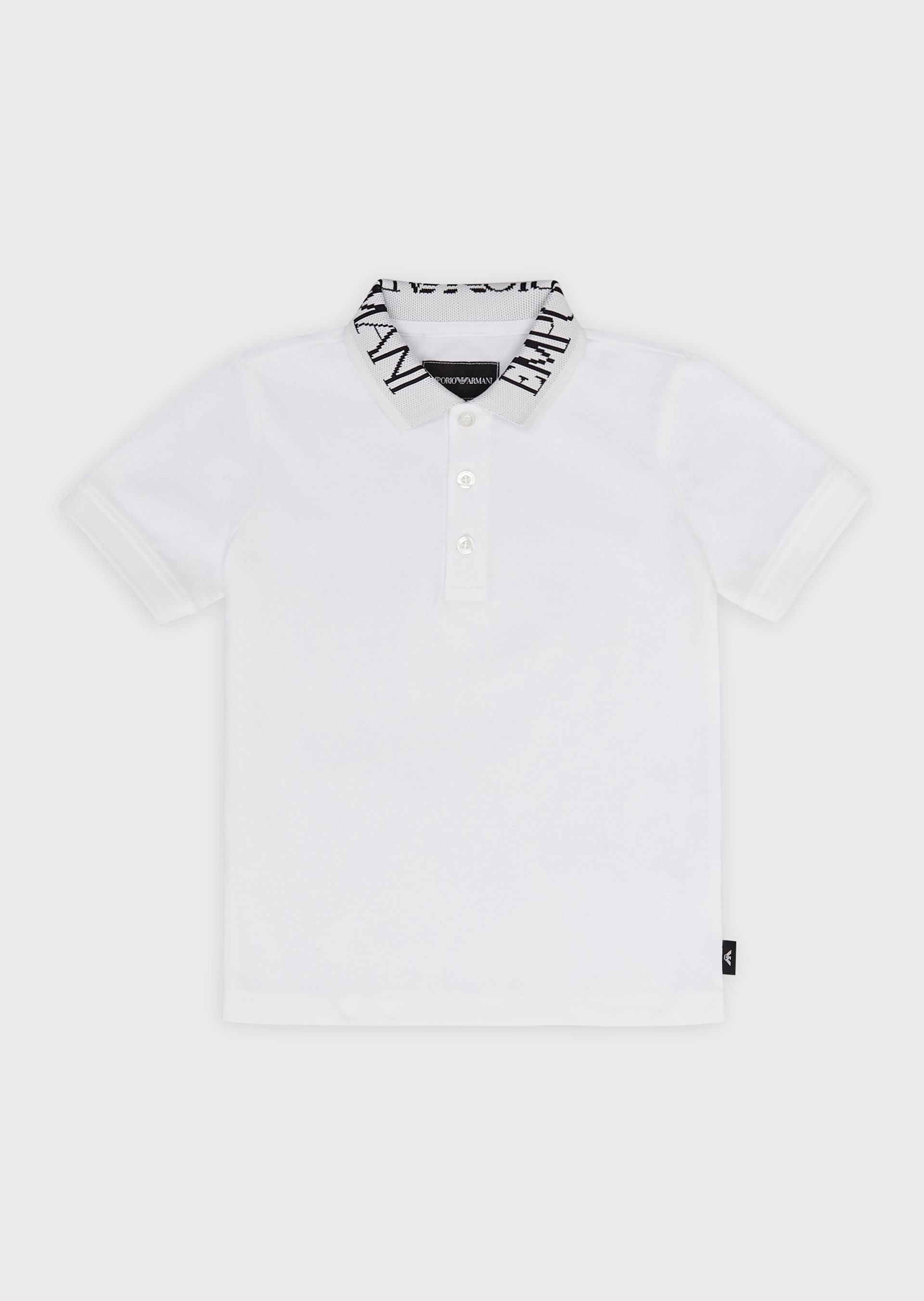 Boys White Logo Cotton Polo Shirt