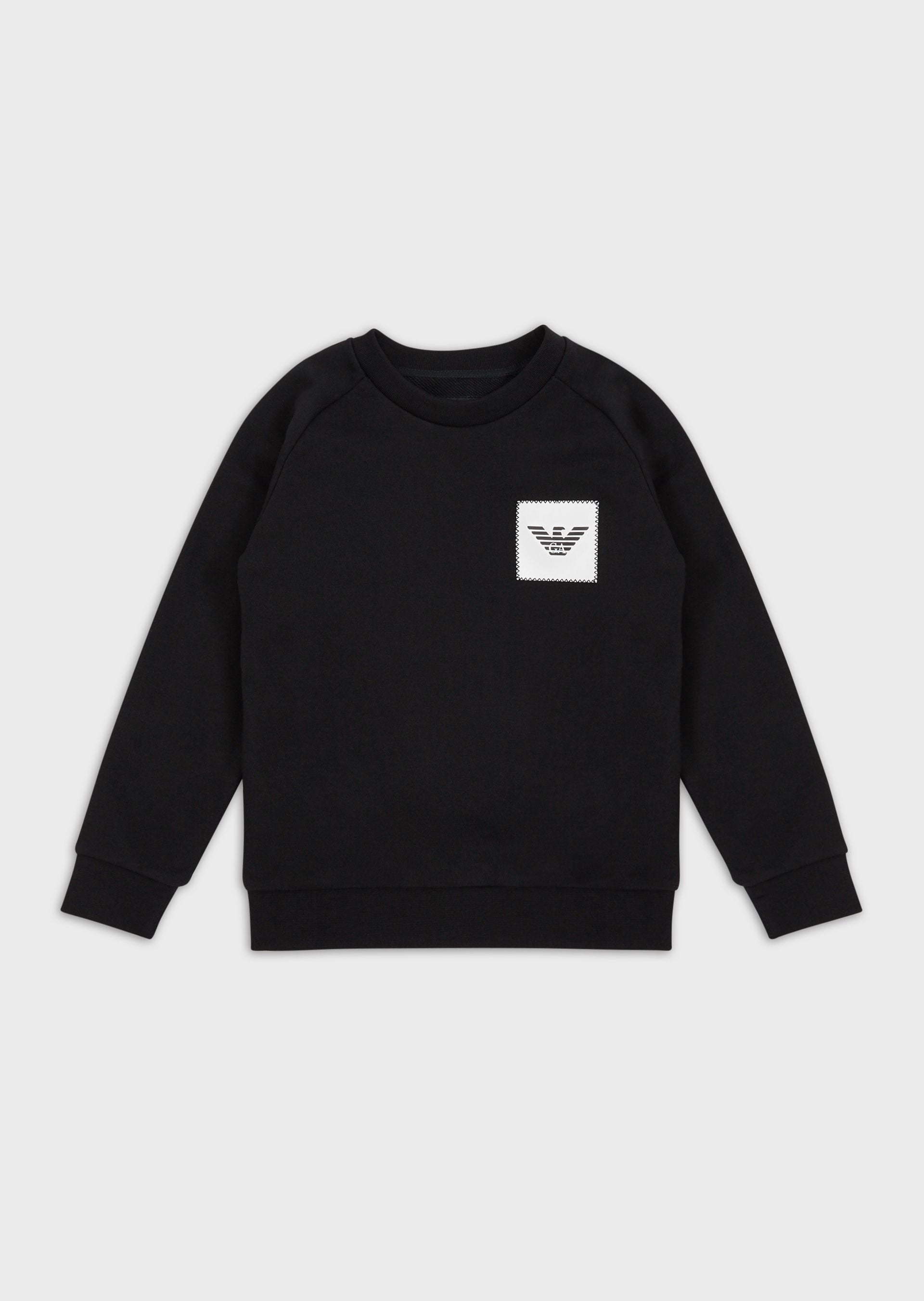 Boys Black Logo Cotton Sweatshirt