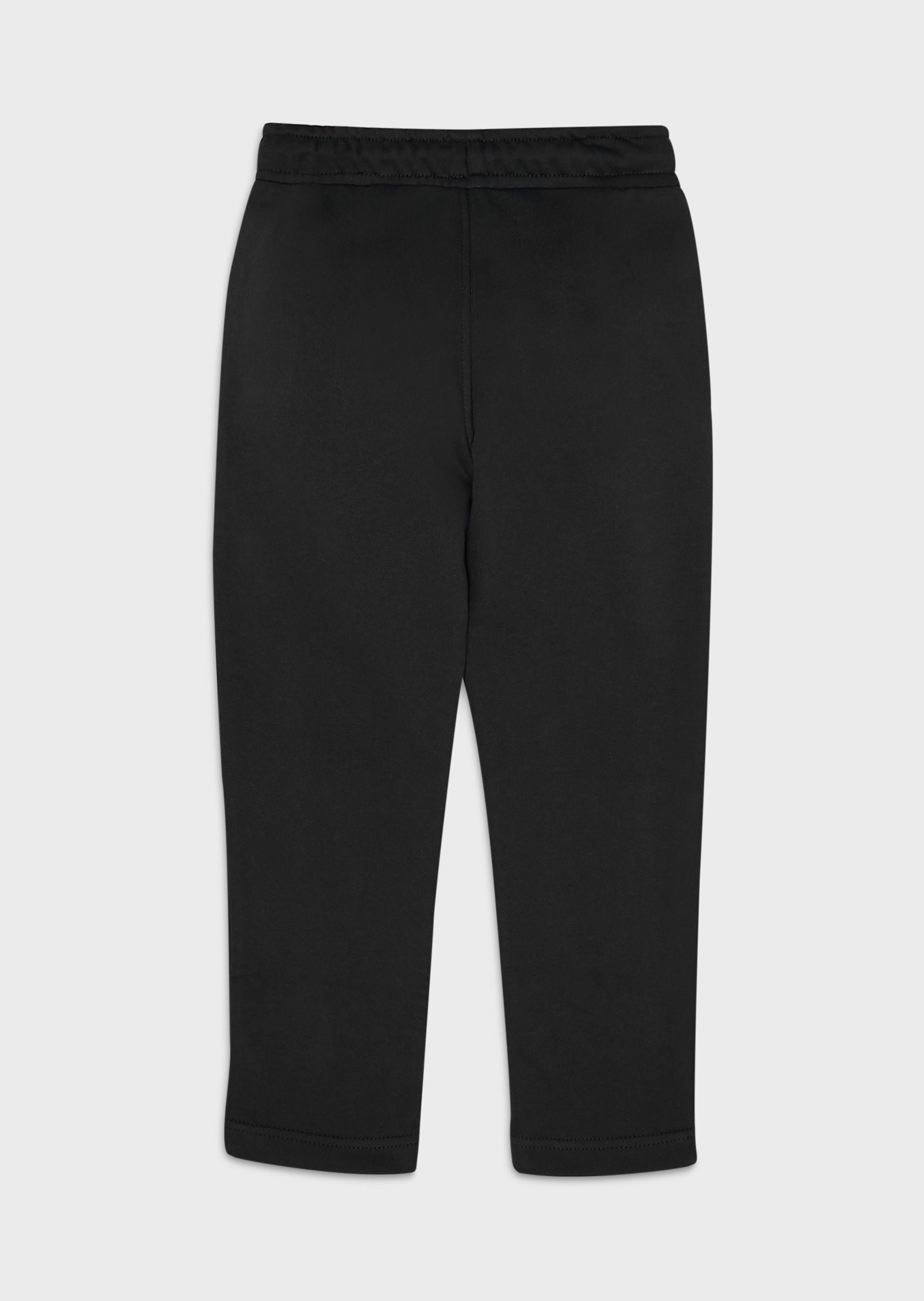 Boys Black Logo Cotton Trousers