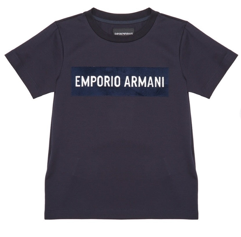 Boys Blue Logo Cotton T-shirt