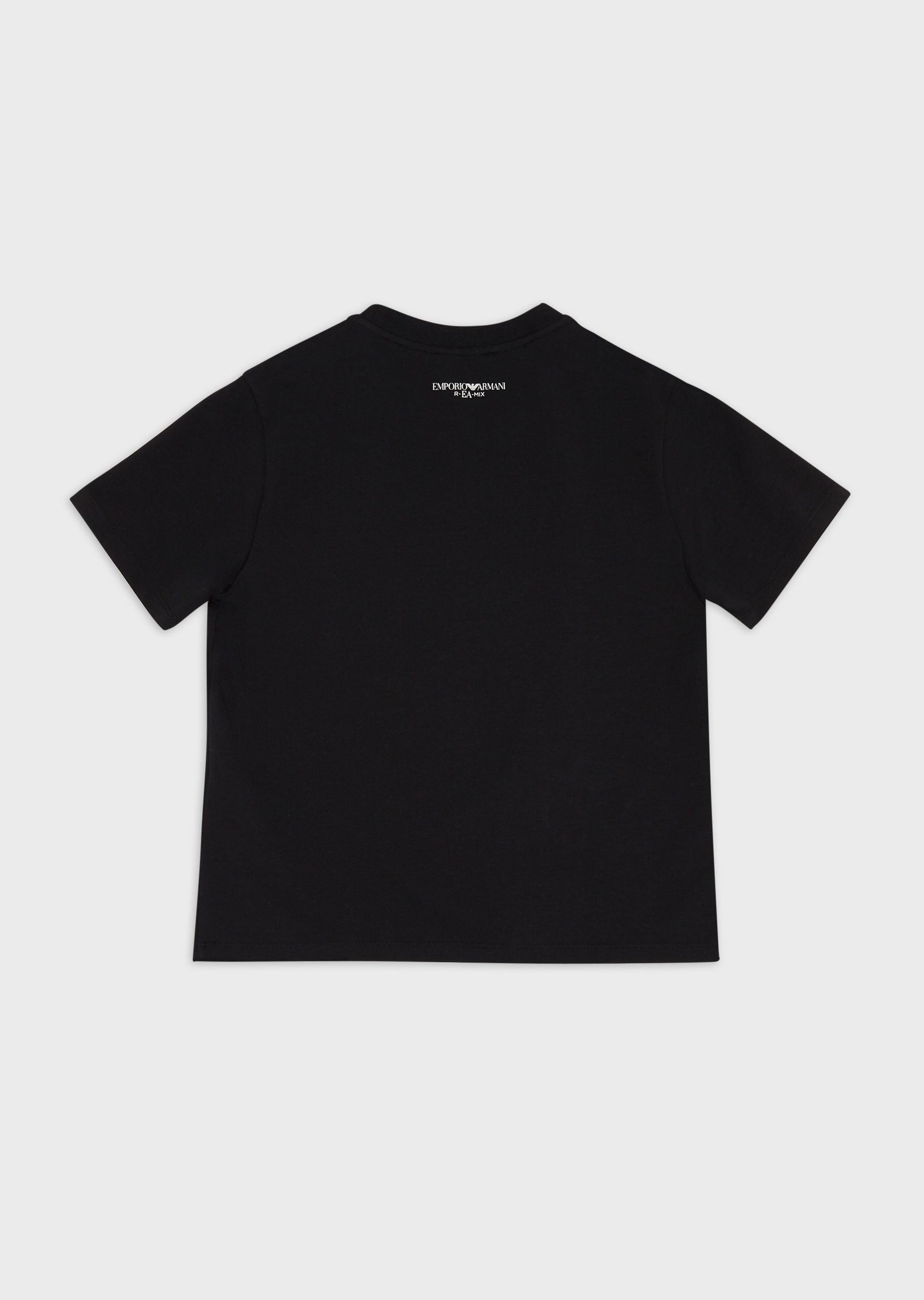 Boys Black Logo Cotton T-shirt