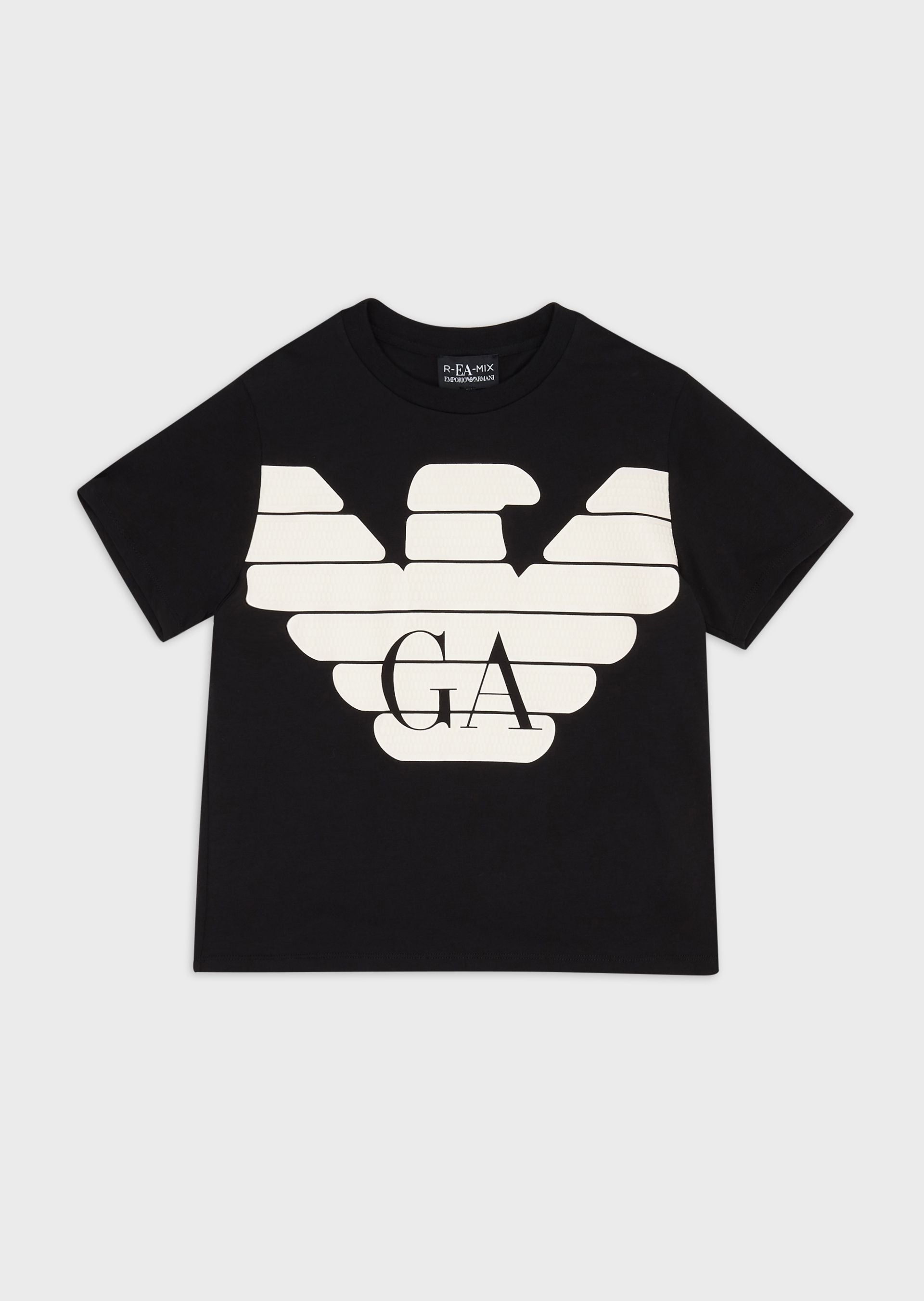 Boys Black Logo Cotton T-shirt