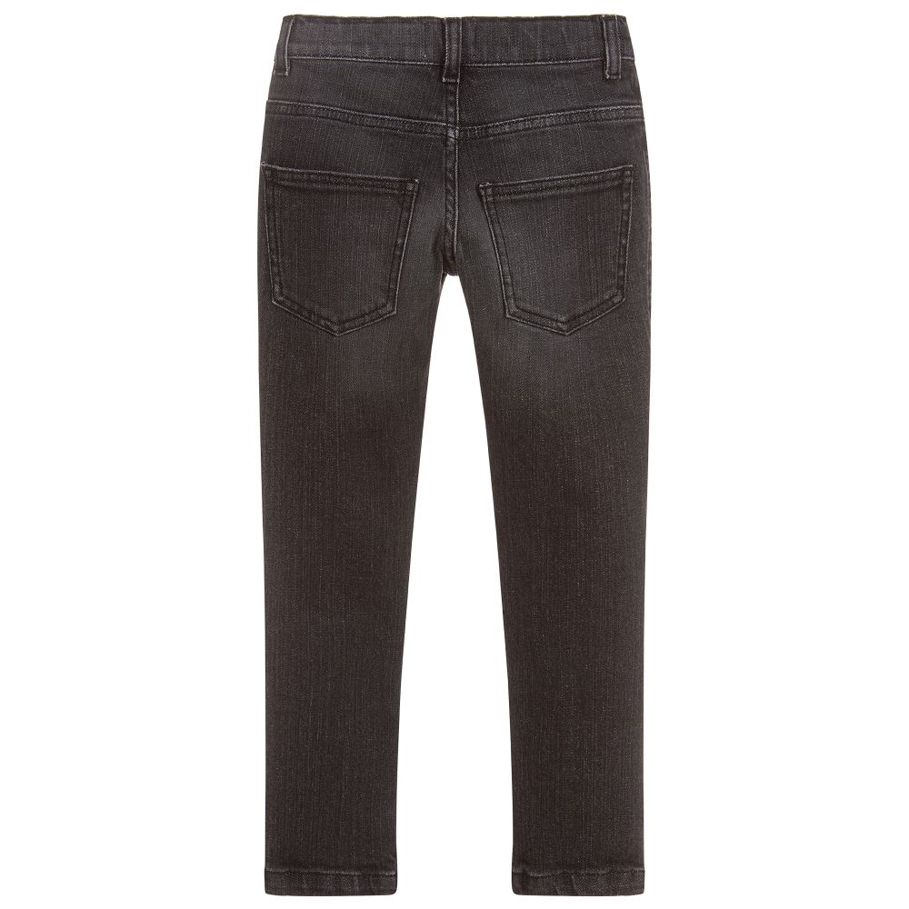 Boys Black Logo Denim Trousers