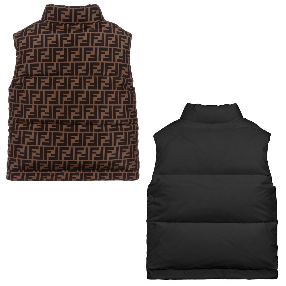 Boys & Girls Black Padded Down Reversible Gilet