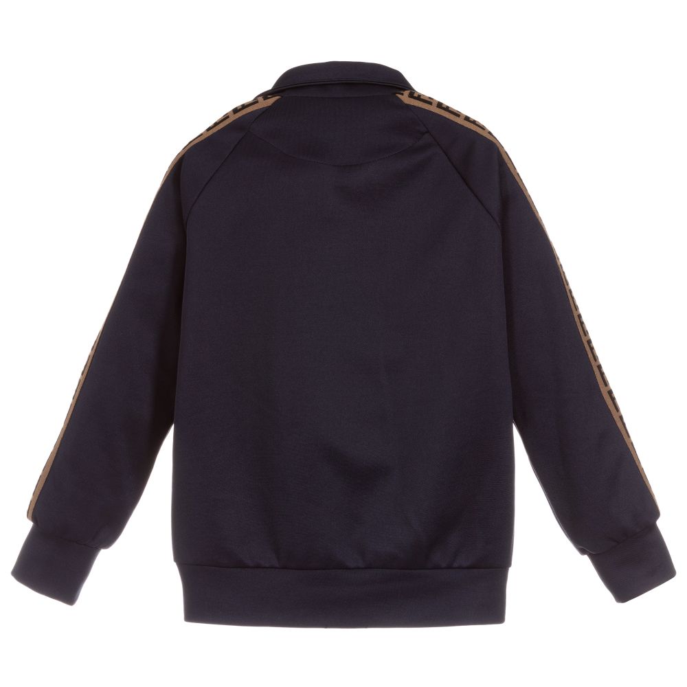 Boys & Girls Navy Blue Zip-Up Sweatshirt