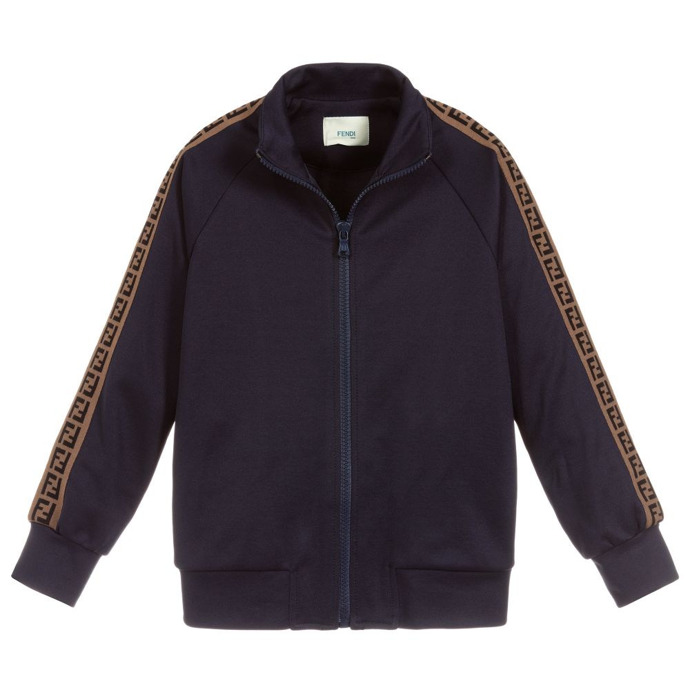 Boys & Girls Navy Blue Zip-Up Sweatshirt