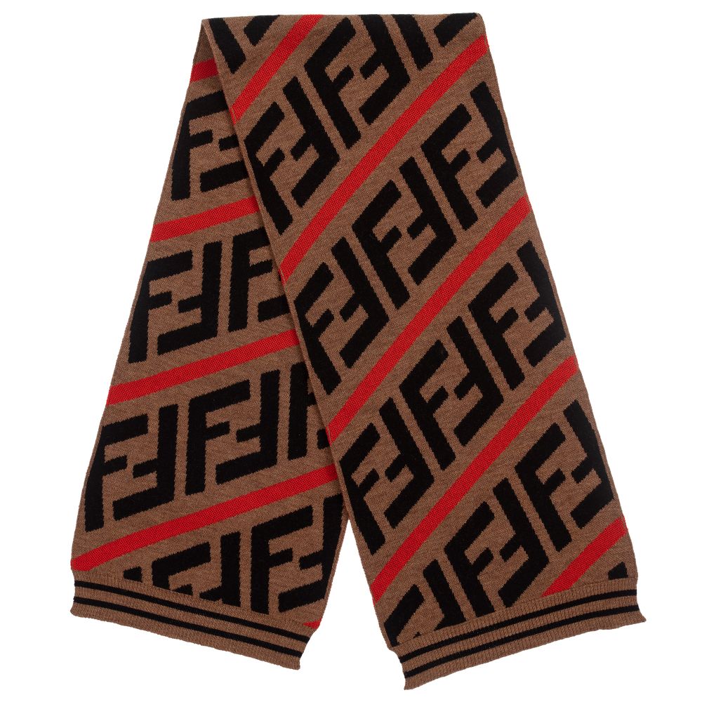 Boys & Girls Brown FF Logo Scarf (126cm)