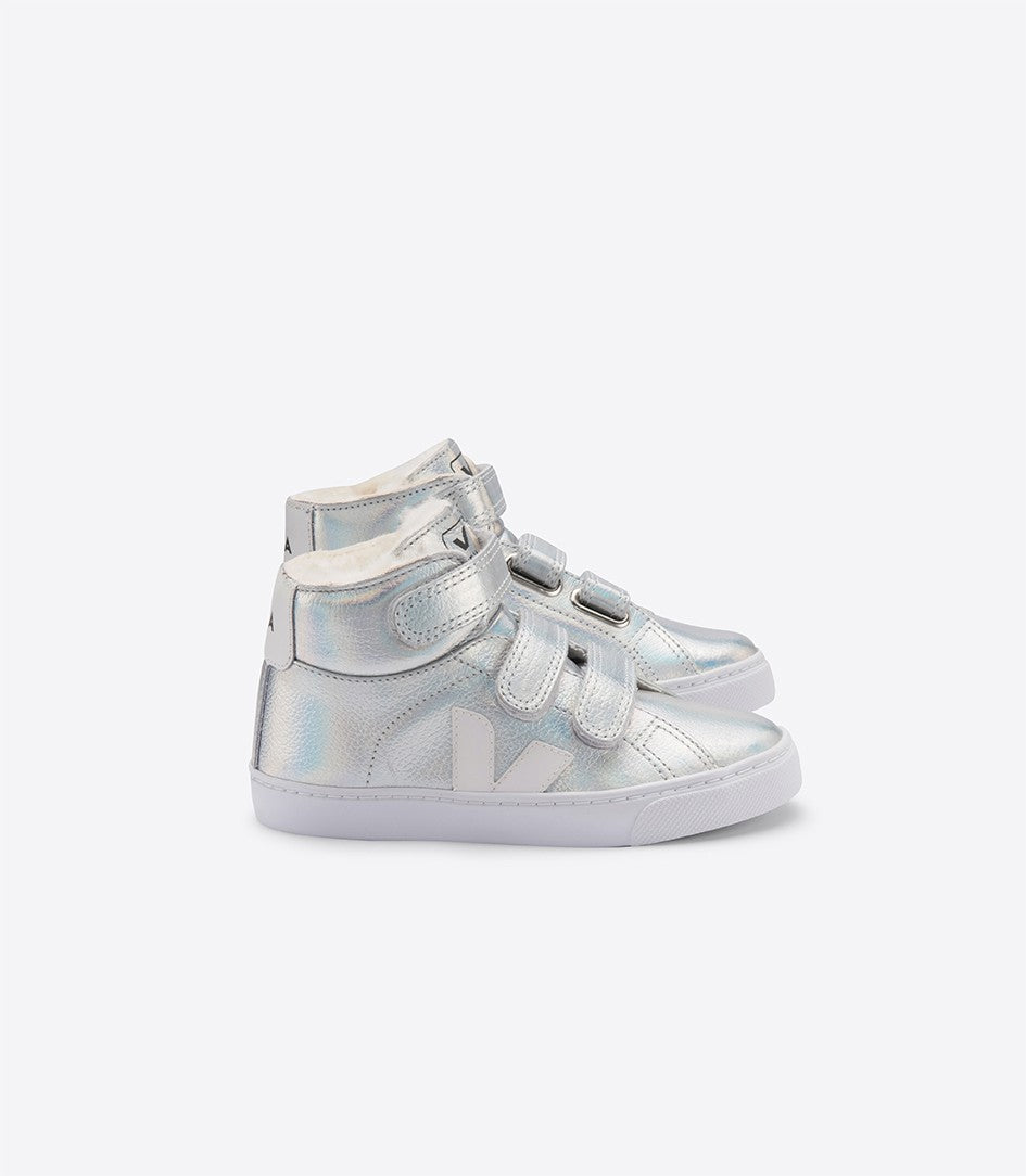 Baby Boys & Girls Sliver "ESPLAR MID" Leather Shoes