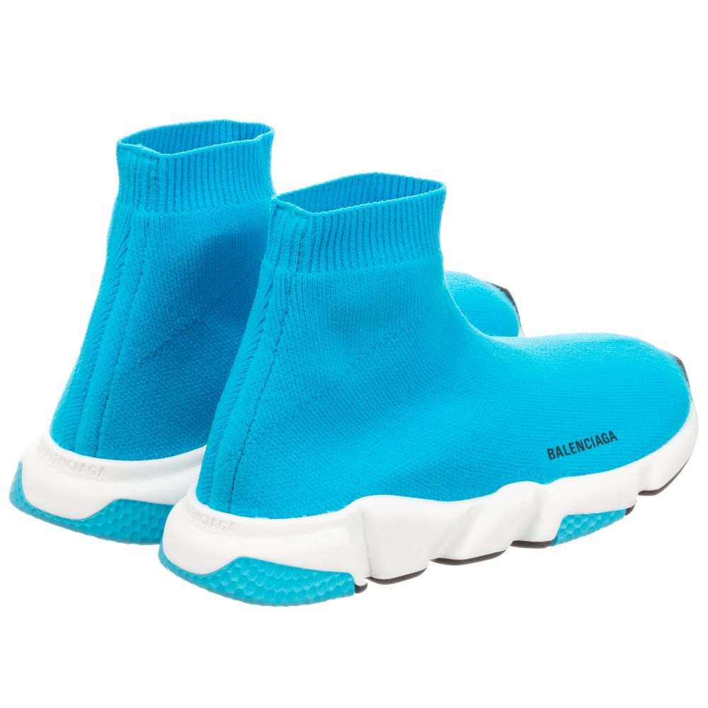 Boys & Girls Sky Blue Speed Logo Shoes