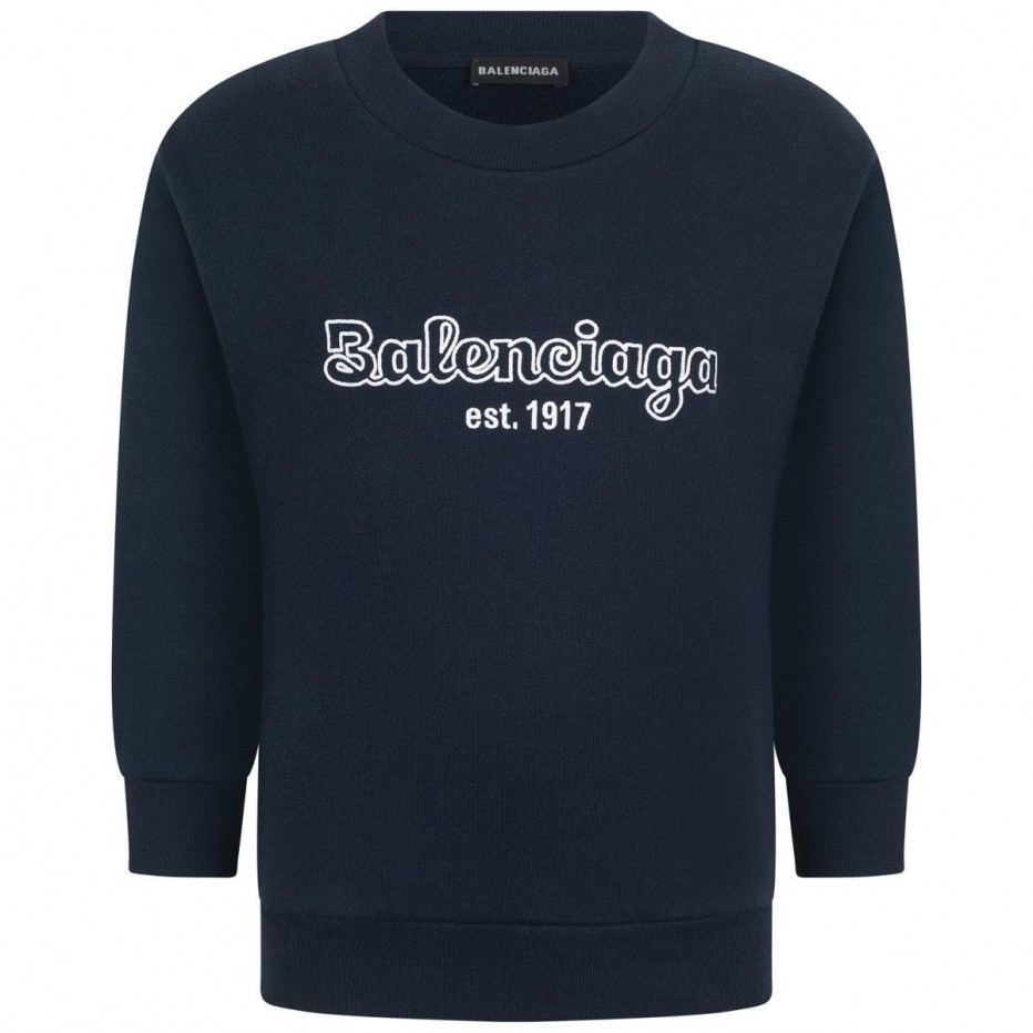 Boys & Girls Blue Logo Cotton Sweatshirt