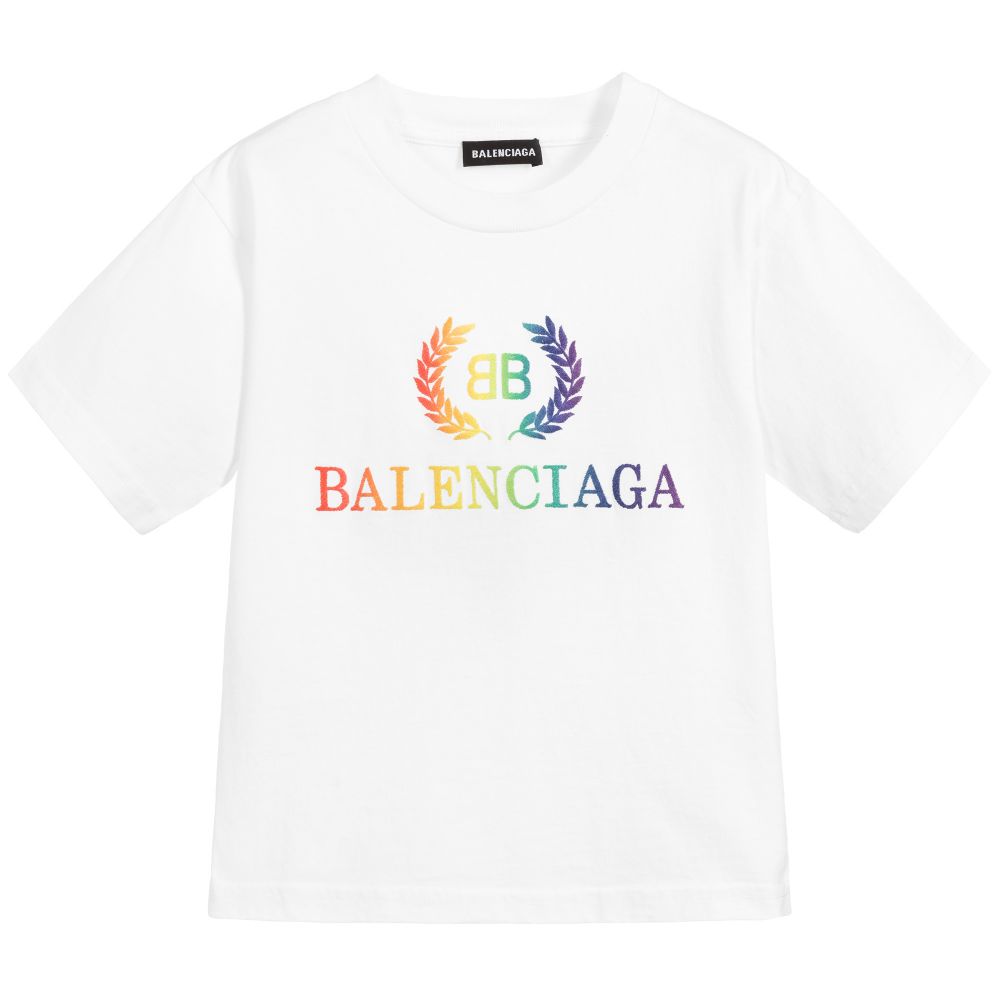 Boys & Girls White Logo Cotton T-shirt