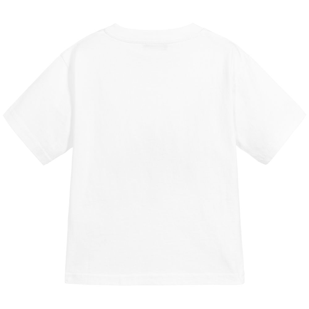 Boys & Girls White Logo Cotton T-shirt