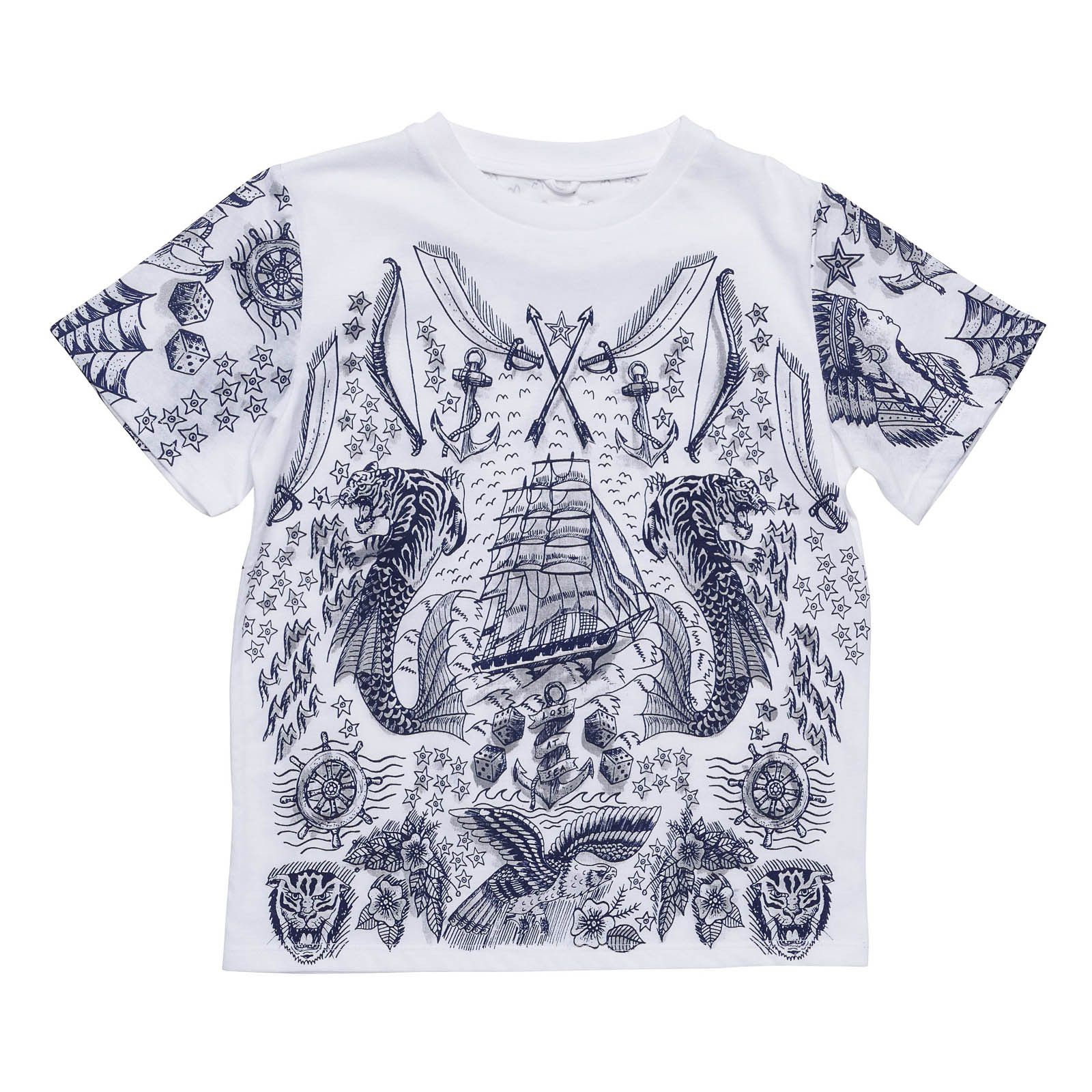 Boys White Cotton Yeti Printed T-Shirt - CÉMAROSE | Children's Fashion Store