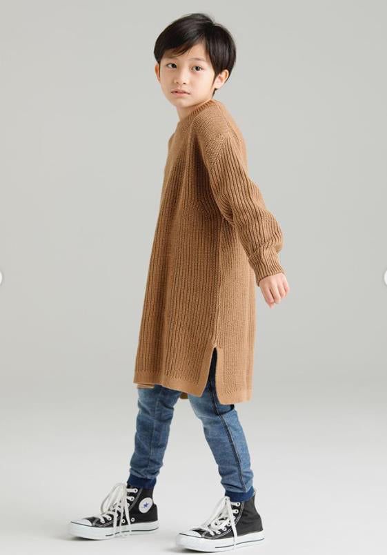 Boys & Girls Camel Cotton Sweater